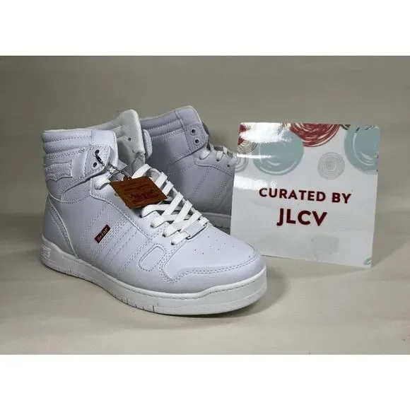 Levi's Women's BB HI UI Fashion High Top Sneakers - White Mono 9.5M - Picture 1 of 8